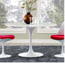 Modway Lippa Marble 47-Inch Dining Table in White