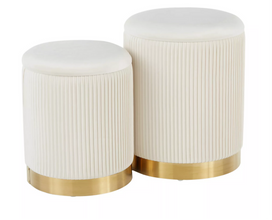 LumiSource® Marla 2-Piece Nesting Ottoman Set in Cream/Gold